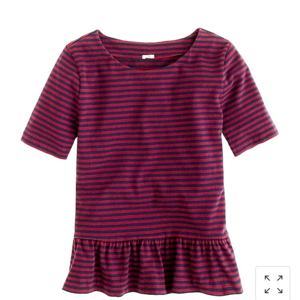 Jcrew peplum striped top size XXS